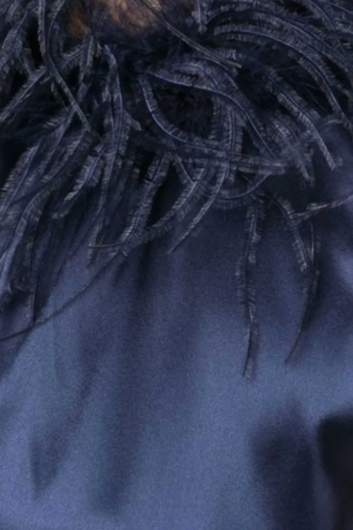 SILK SHAWL WITH OSTRICH FEATHERS